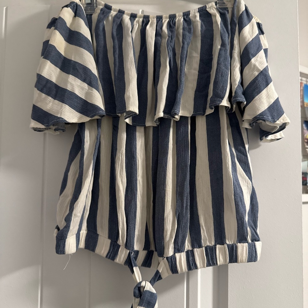 Striped Blue and White Kids Bottoms